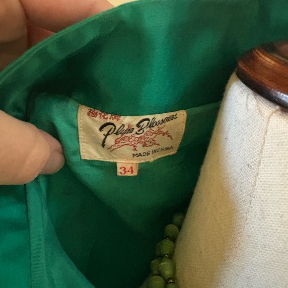 Stunning Emerald Green Vintage Plum Blossoms embroidered silk Jacket 34 - Picture 5 of 7